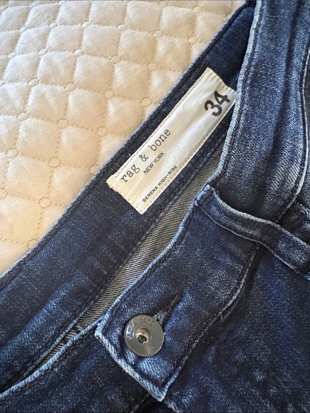 rag & bone Serena Wide-Leg Dark Indigo Jeans 34 - Picture 2 of 7